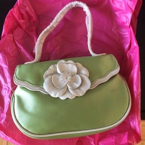 VIOLETTE NOZIERES NWOT Lovely Leather Satin Purse